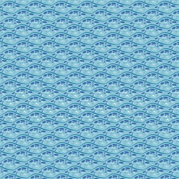 蓝色海浪波纹无缝背景矢量图