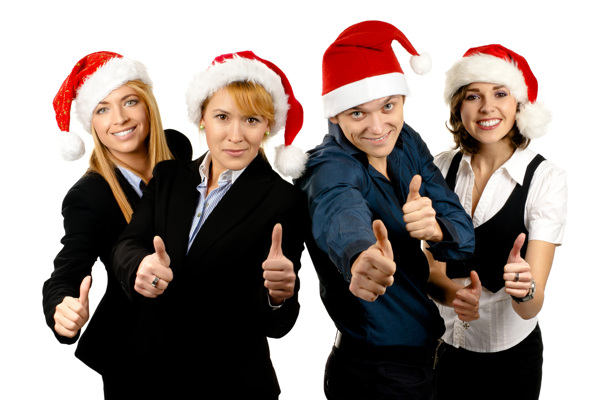 圣诞竖起大拇指的商务人物图片