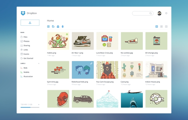 Dropbox界面设计