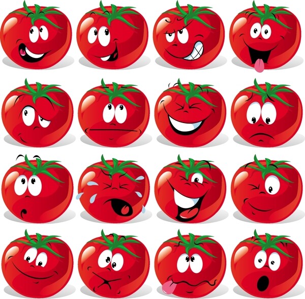 有趣的番茄脸图标集