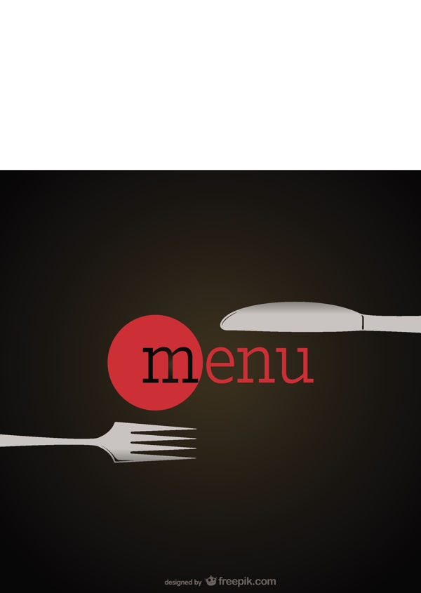 优雅的餐厅菜单用叉子和一把刀