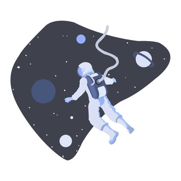 宇航员在星空的插画
