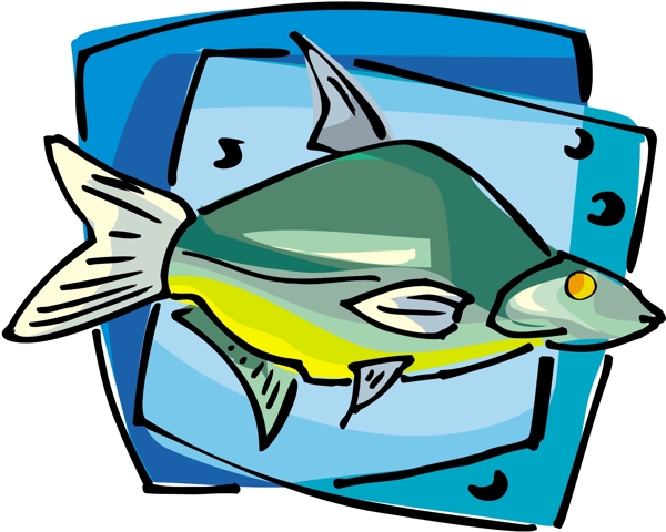 五彩小鱼水生动物矢量素材EPS格式0743
