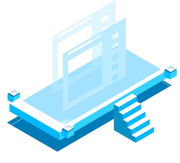蓝色科技舞台2.5D元素