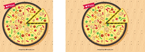 比萨的小册子和成分的平面设计