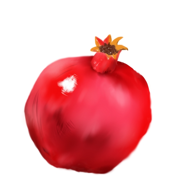 红石榴水果手绘插画