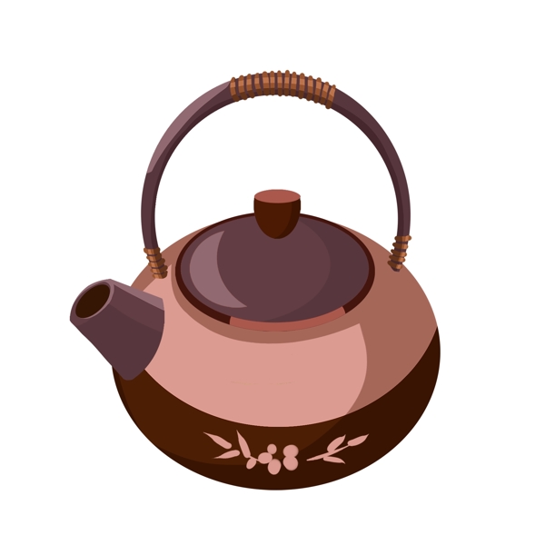 手绘茶具茶饮元素免抠png陶瓷器具茶壶