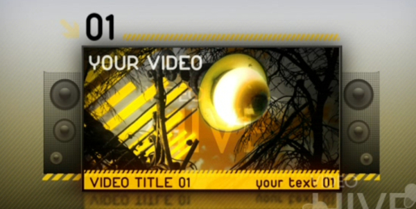 黄色音乐片头高清AE视频模板