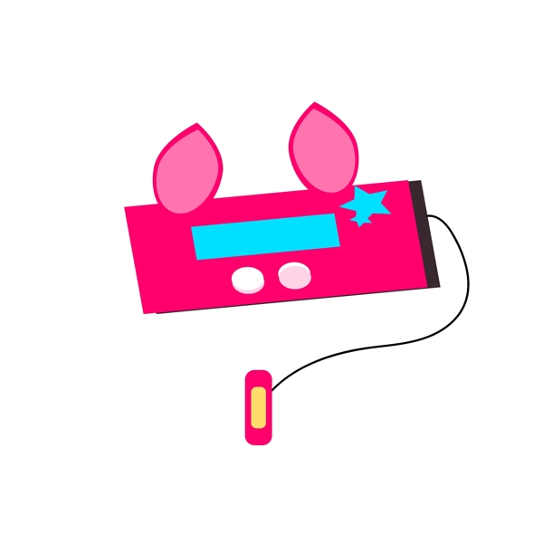粉色的游戏机插画