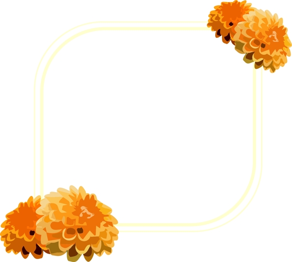 不规则黄色花卉海报边框