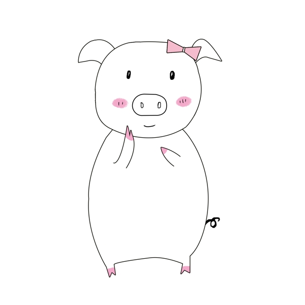 原创猪年动物猪元素卡通形象设计6