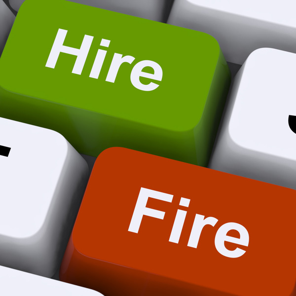 雇用消防键显示人力资源或招聘