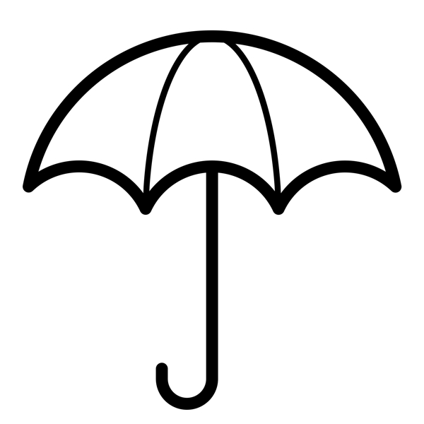 黑色圆弧雨伞元素