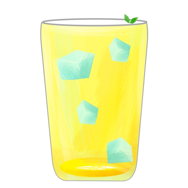 冰块液体橙汁