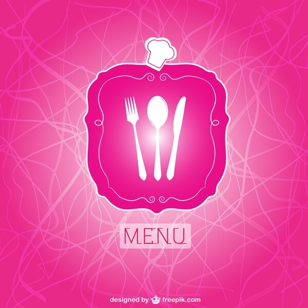 粉红色的餐厅菜单