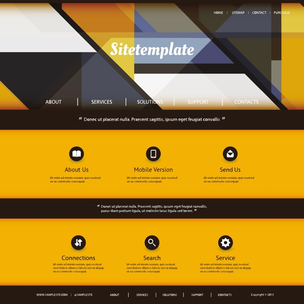 黄色简洁网站设计
