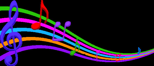彩色五线谱音符免抠png透明图层素材