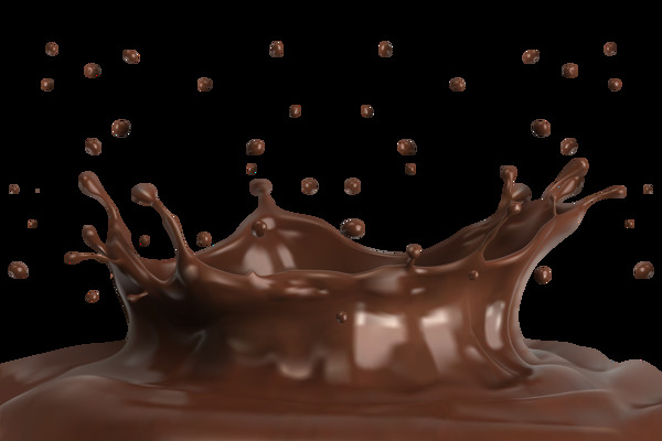 牛奶巧克力汁飞溅黑色背景素材