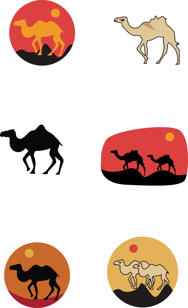 矢量骆驼图标图片