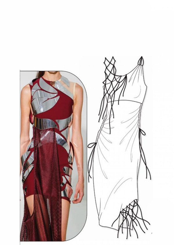 时尚连衣裙设计图与实物对比图