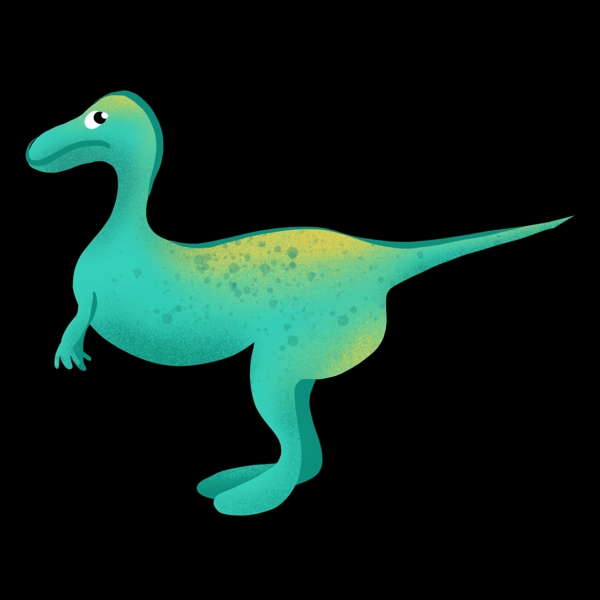 可爱的蓝色恐龙插图