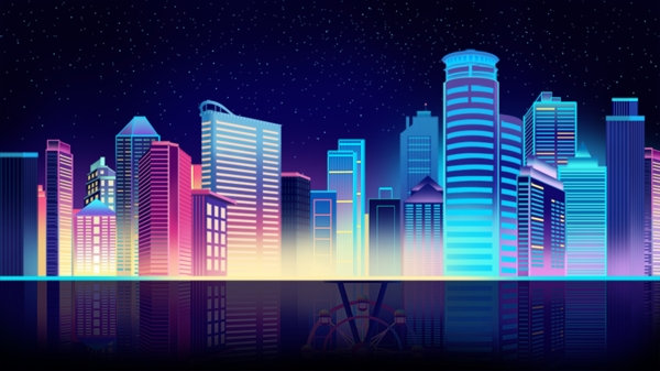 城市夜景背景图