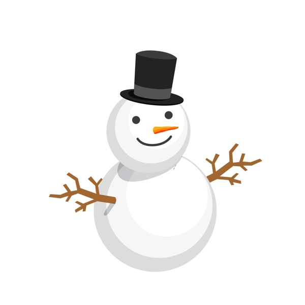 冬季带绅士帽的雪人设计可商用元素
