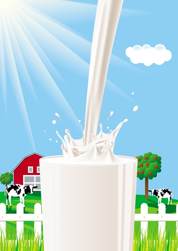 牛奶主题矢量素材4
