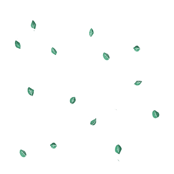 飘落的绿叶装饰插画