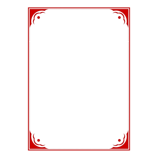 简约红色古典中国风花纹边框元素