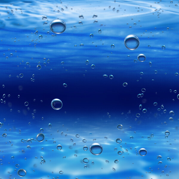 水中的蓝色气泡图片