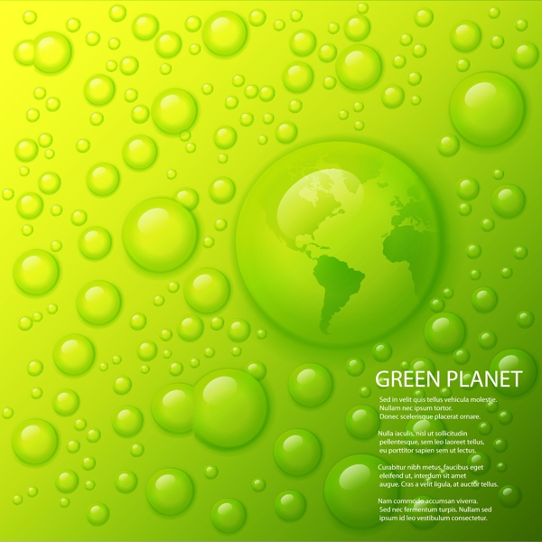 绿色水珠水滴地球绿色环保图片