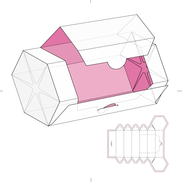 侧开盒包装盒效果图