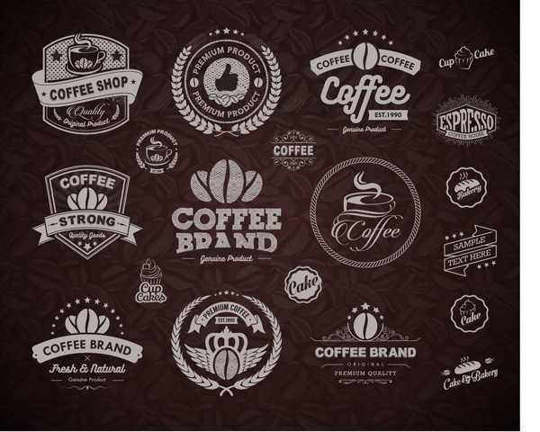 多种精美咖啡图标矢量素材组合
