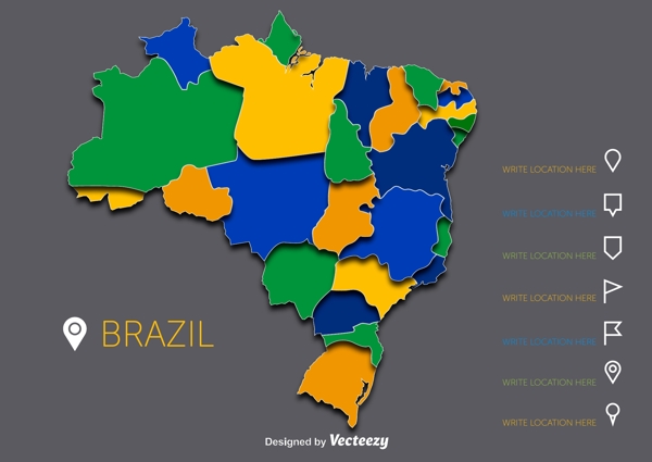 巴西色块分布地图