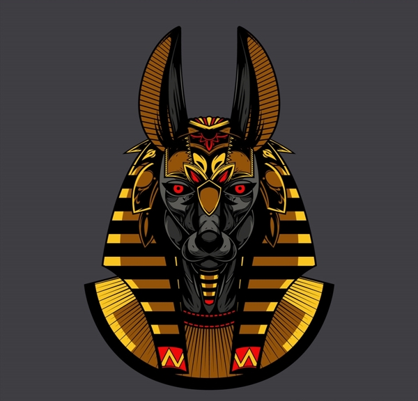 埃及神话阿努比斯神创意插画设计