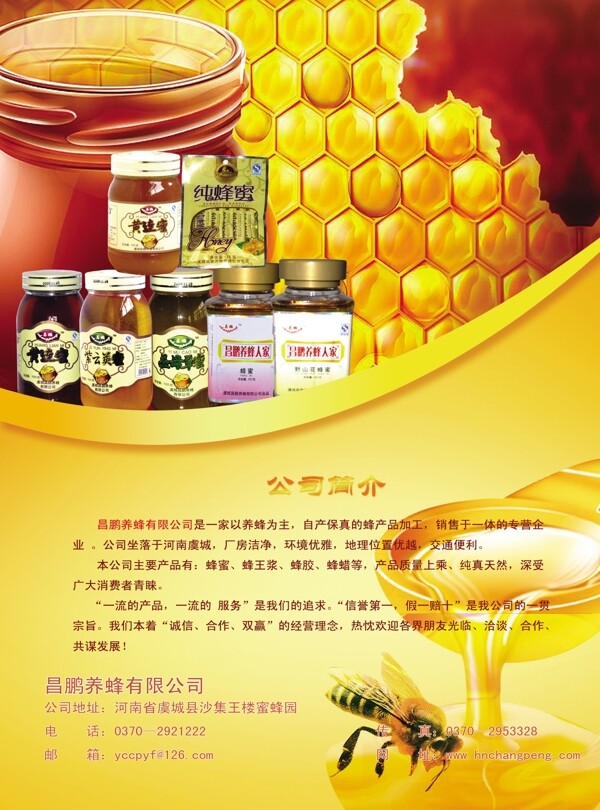 蜂蜜宣传单页图片