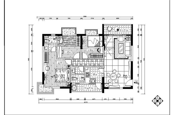 新中式三室一厅平面图