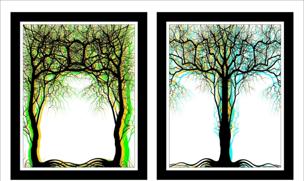 抽象树无框画图片
