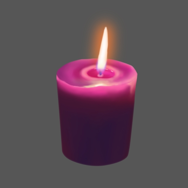 紫色3D蜡烛PNG