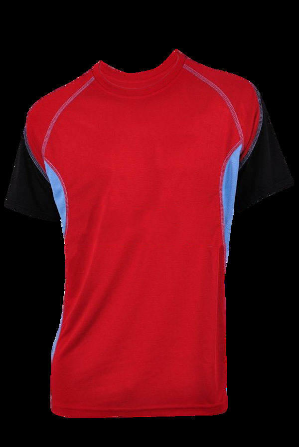 红色短袖T恤运动服免抠png透明图层素材