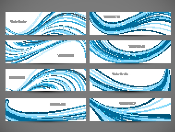 蓝色动感线条banners横幅图片