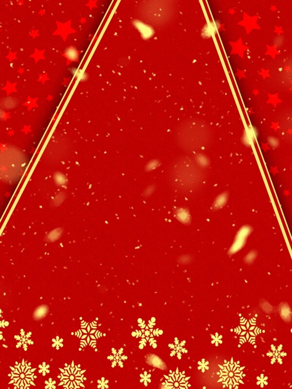 原创质感冬天雪花圣诞节新年红色喜庆背景