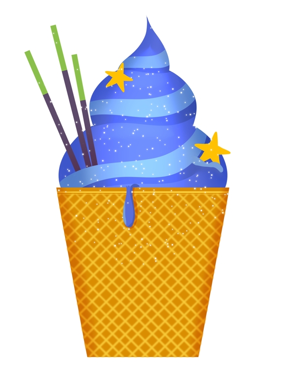 蓝色水果冰淇淋