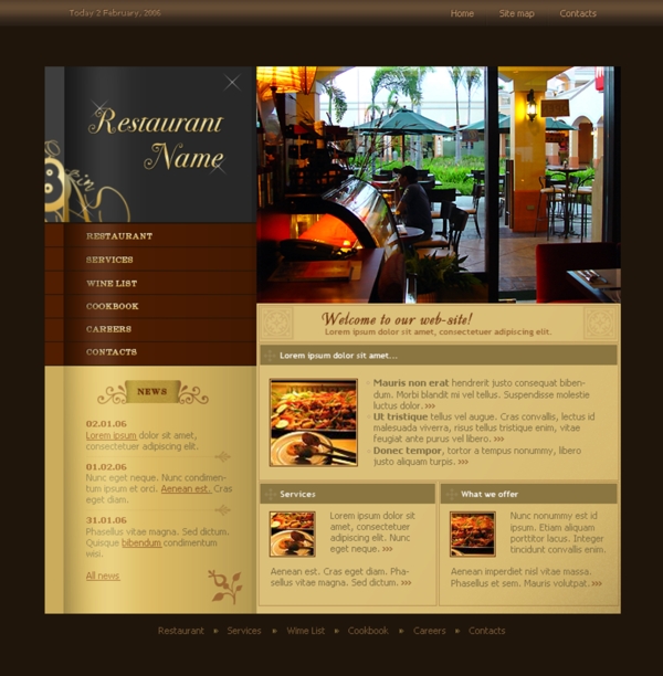 欧式餐厅网页模板