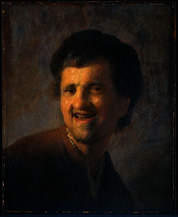 笑容灿烂的欧洲男子肖像画图片