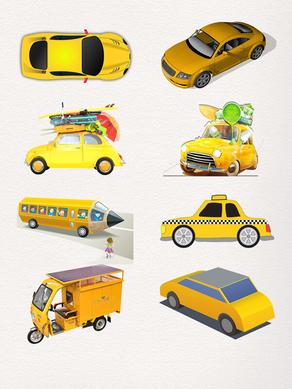 小黄车卡通装饰图案