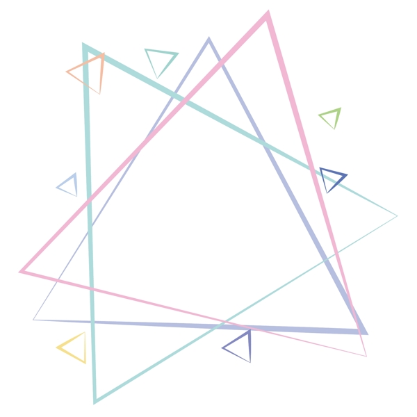 柔色三角线条组合边框矢量免抠