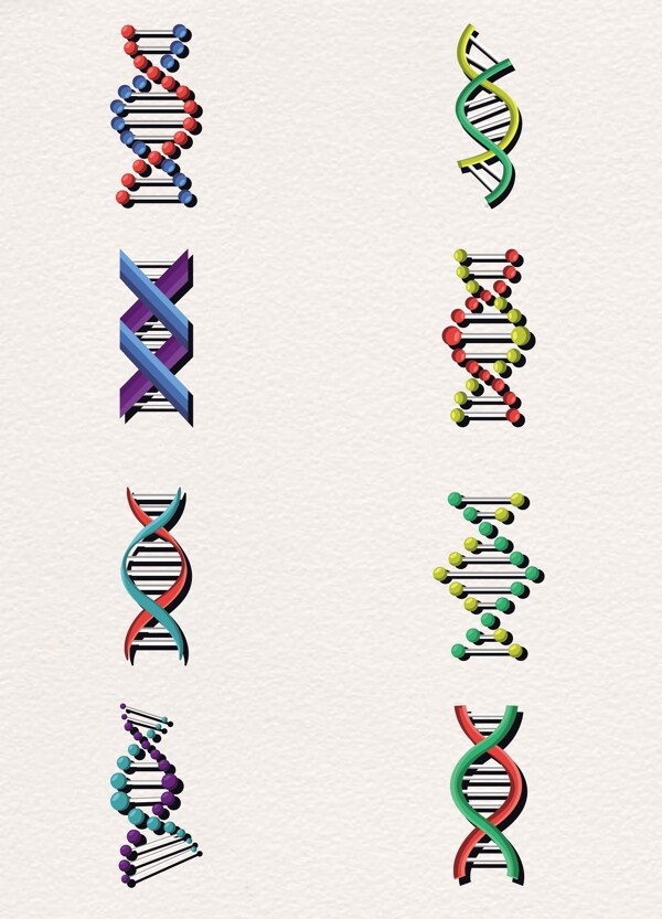 8款彩色dna基因检测链