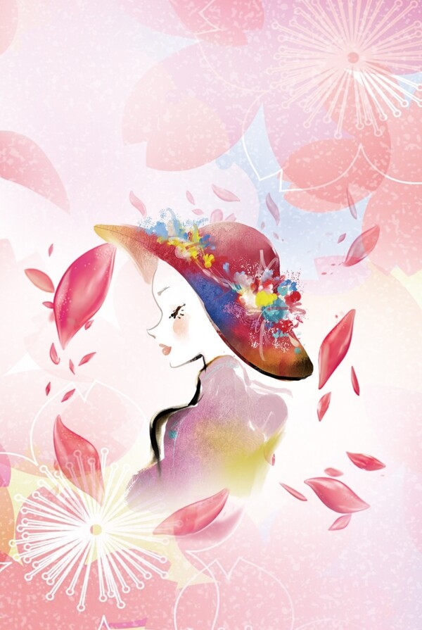 粉色温馨女神节38节海报背景
